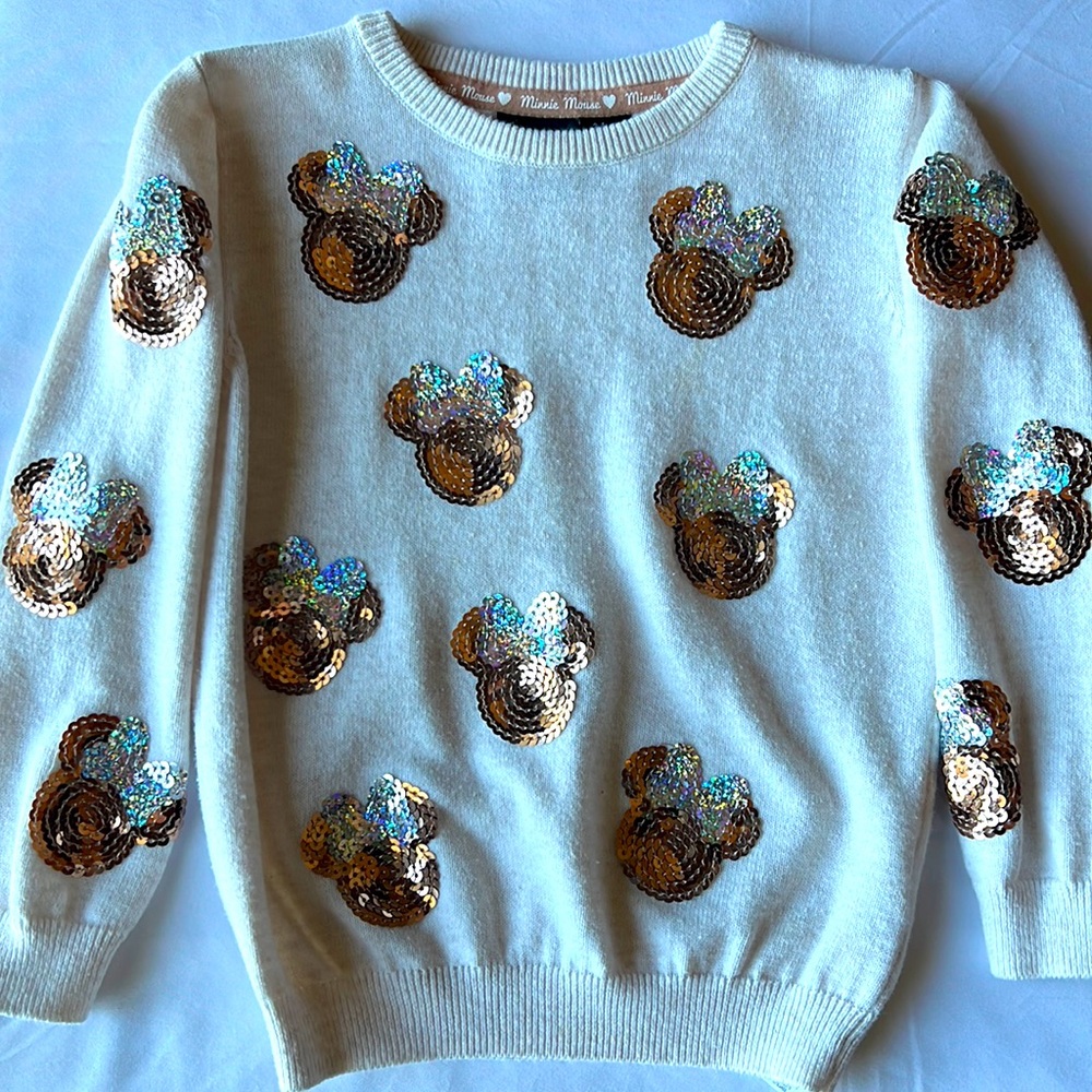 Minnie Mouse silver and gold sequin sweater